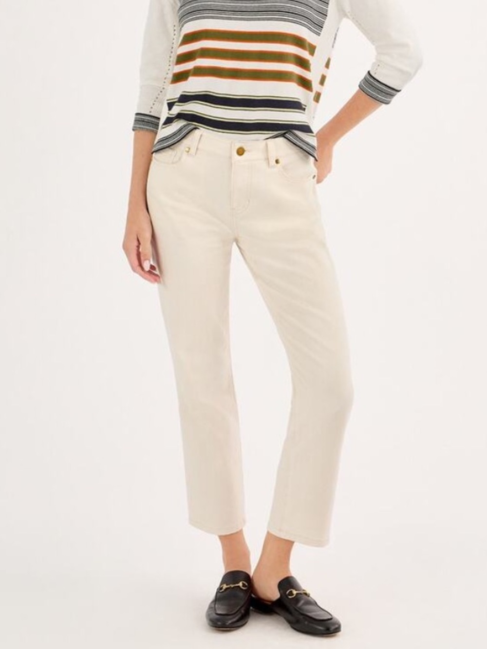 BOGO! Cabi Soho Jean #6701 Straight Leg Crop Ecru Size 12